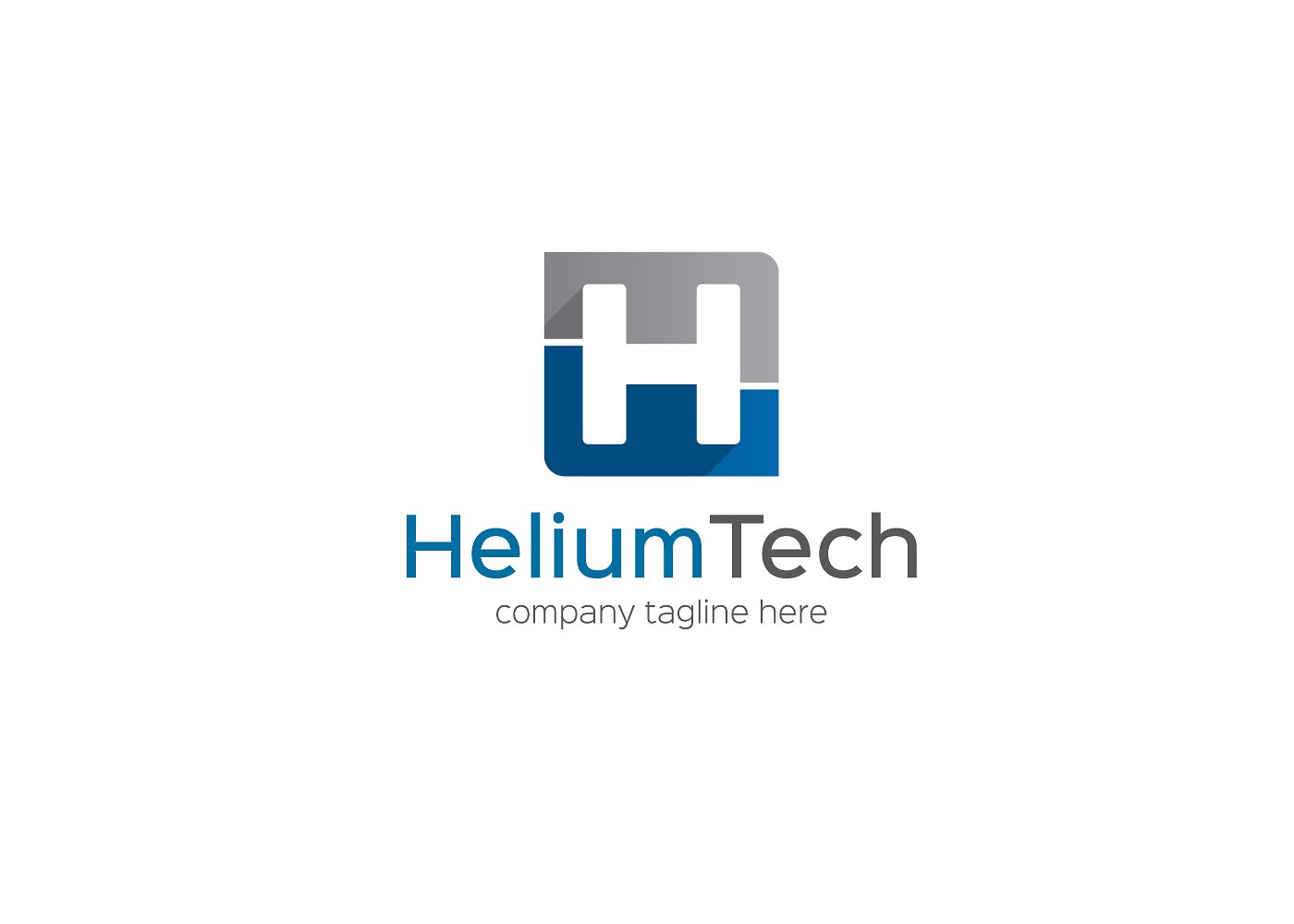 创意字母H标志Logo模板 Helium-Tech-Lett