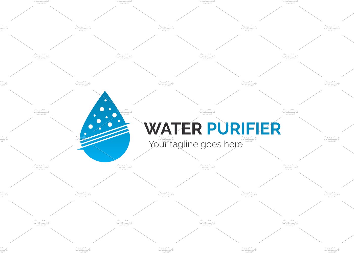 净水器清洁环保主题标志Logo模板 Water-Purifi