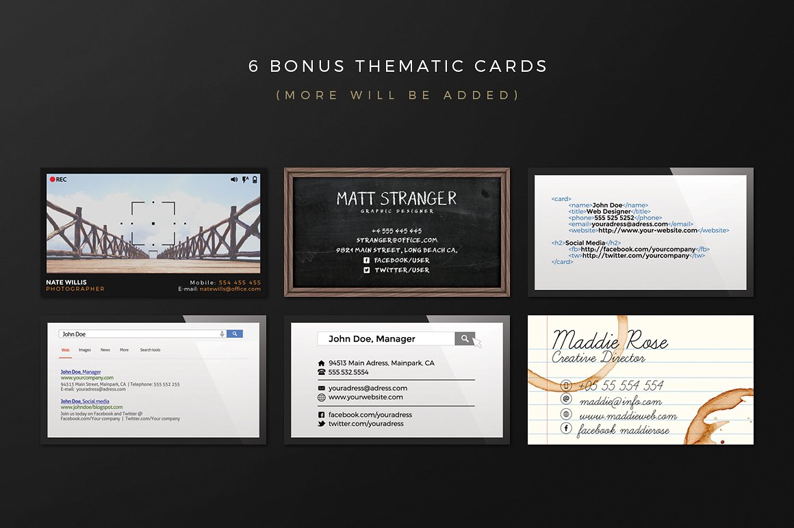 创意现代企业名片卡片设计模板 Business-Card-C