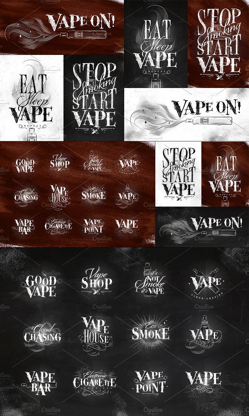 烟雾标签设计素材 Vape-Collection #1270