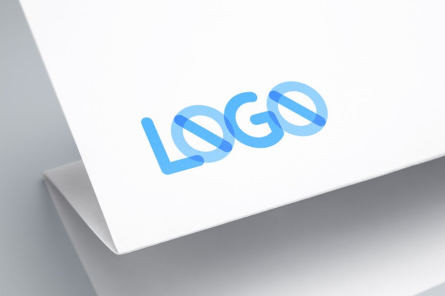 逼真LOGO标志样机模型 Full-Color-Logo-M