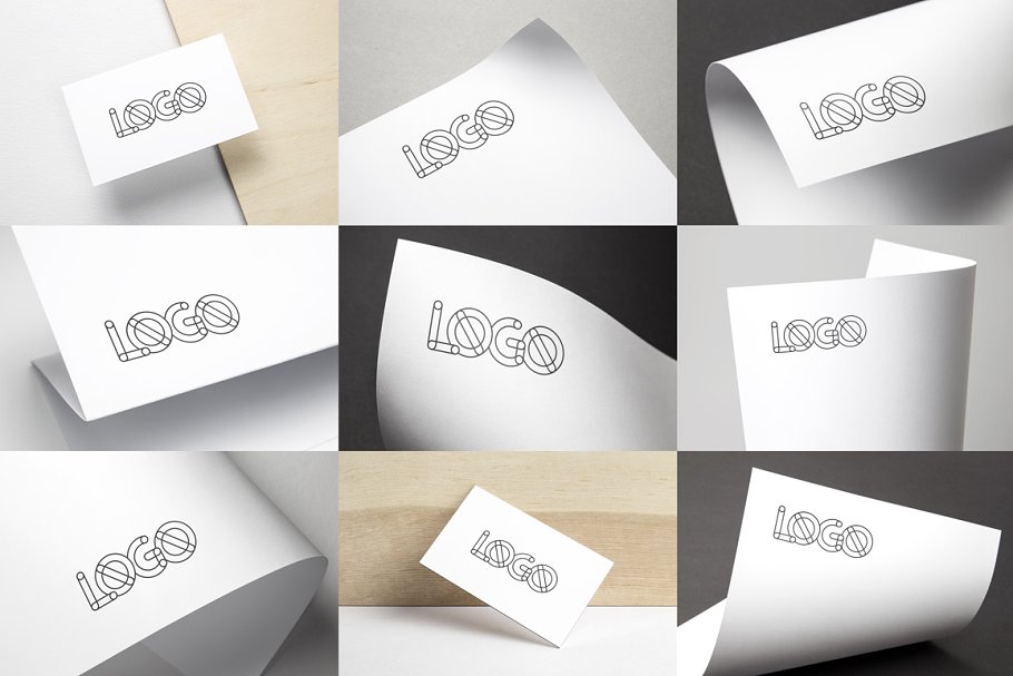 逼真LOGO标志样机模型 Full-Color-Logo-M