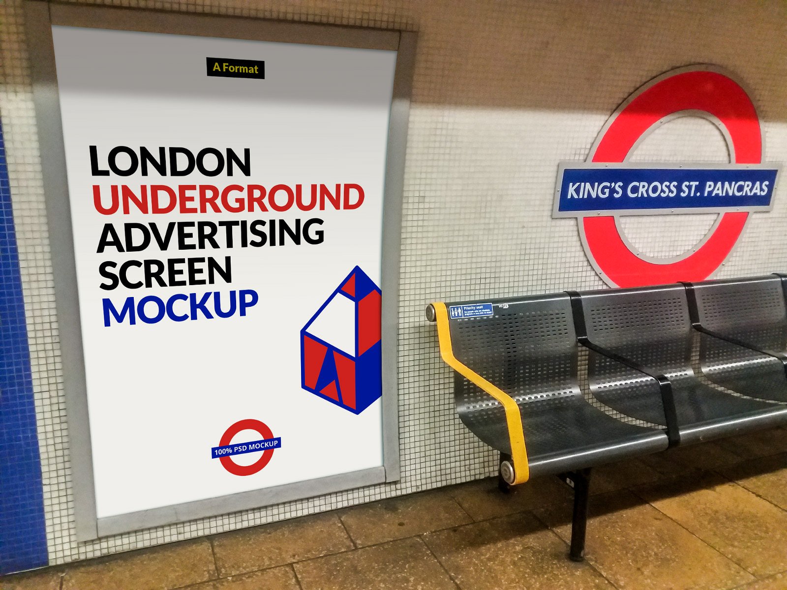伦敦地下地铁广告海报照片展示模型 London Underg