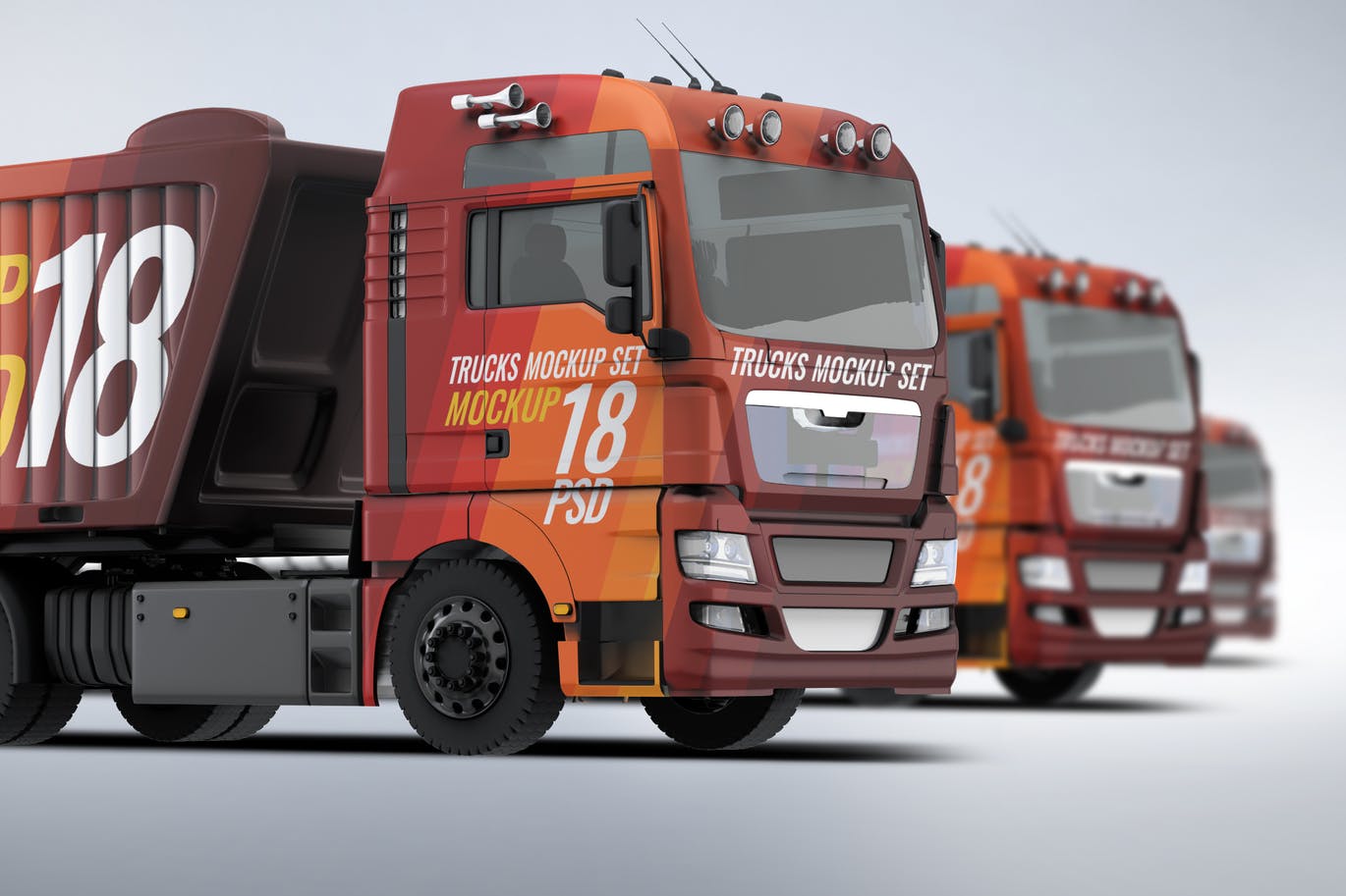 大型卡车油罐车工程车车体广告展示模型 trucks-mock