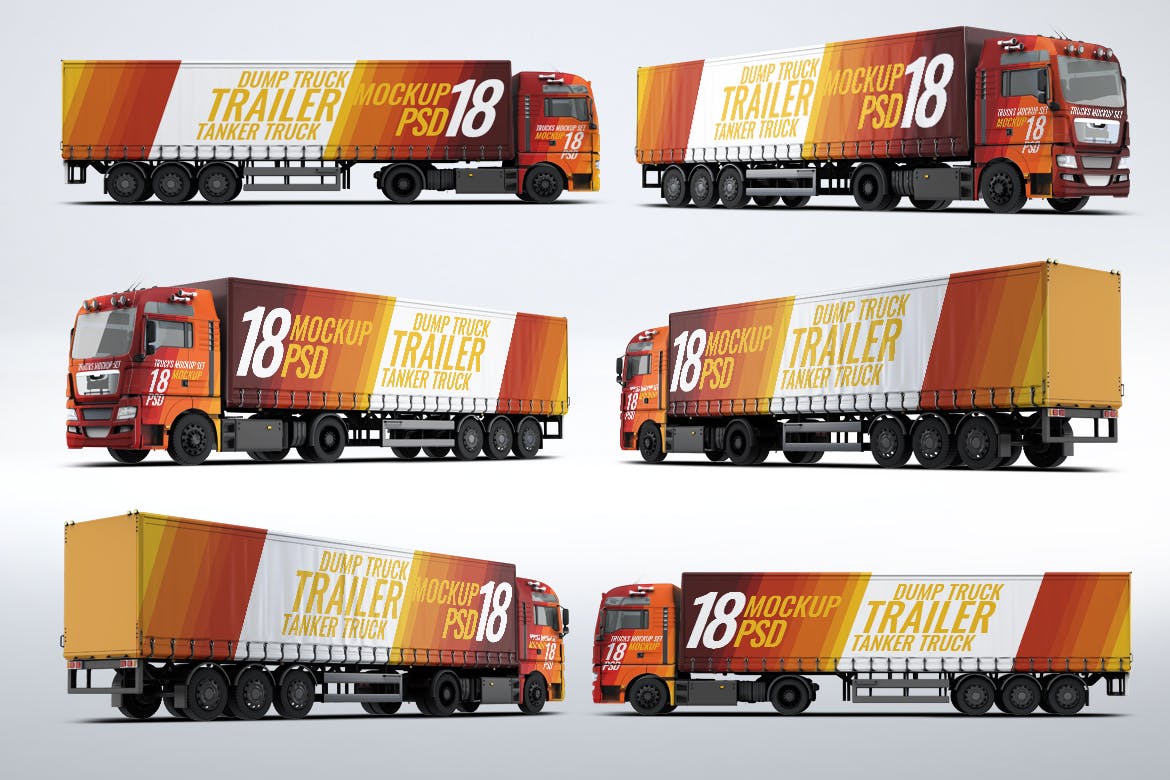 大型卡车油罐车工程车车体广告展示模型 trucks-mock