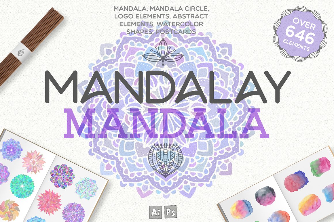 646款曼荼罗图案元素设计素材 Mandalay-Manda