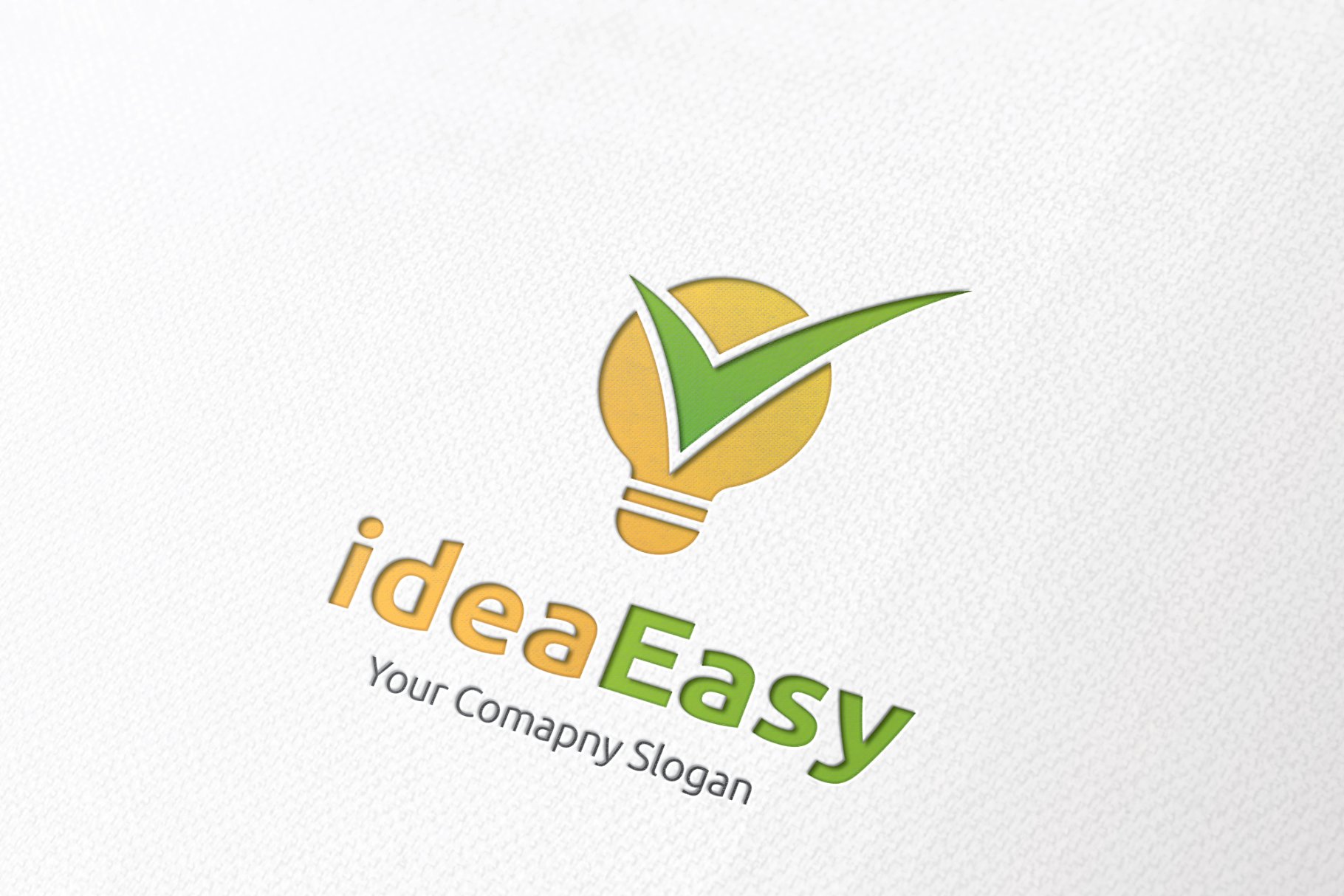 创意灵感主题灯泡形状标志Logo模板 Idea-Easy-L