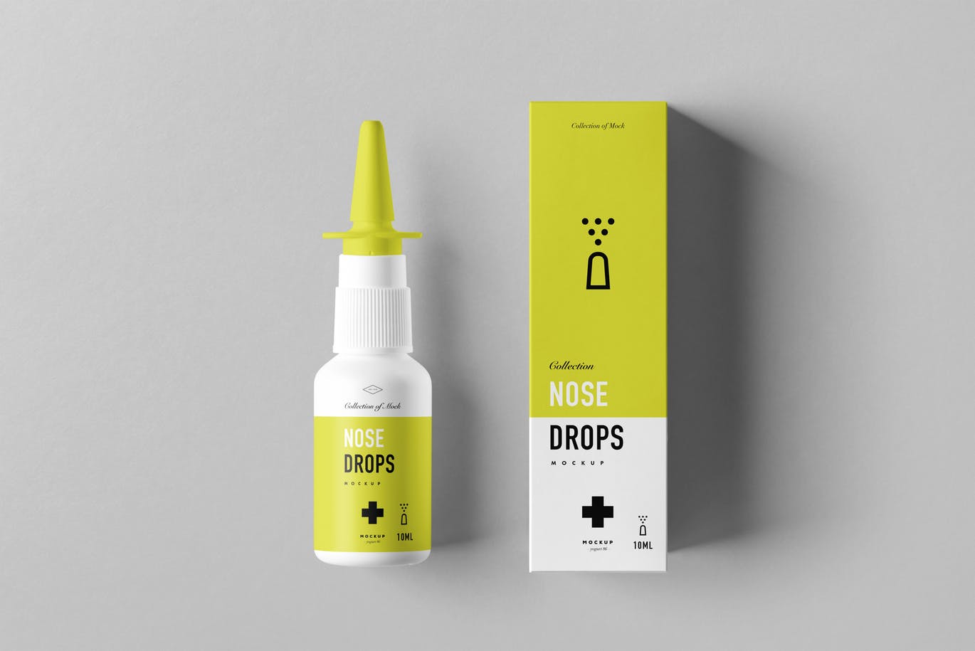 高品质的逼真鼻炎药品包装设计展示模型 nose-drops-