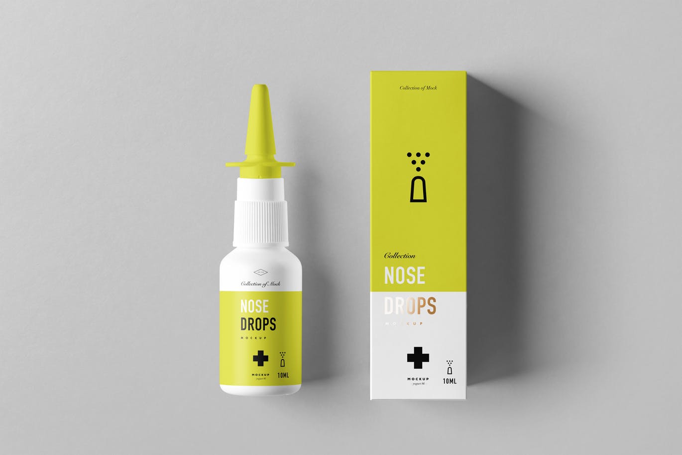 高品质的逼真鼻炎药品包装设计展示模型 nose-drops-
