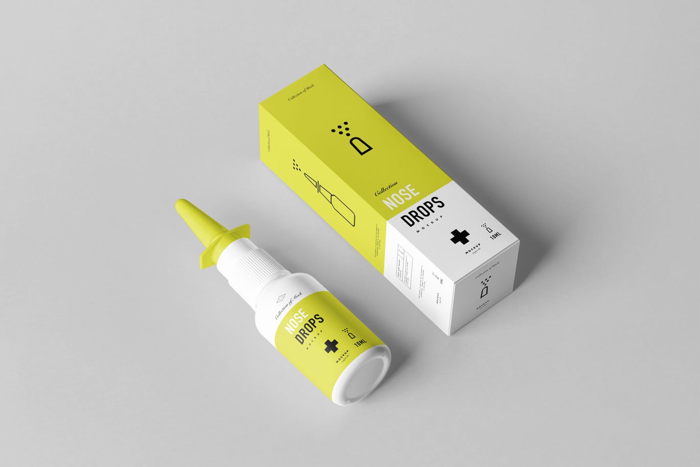 高品质的逼真鼻炎药品包装设计展示模型 nose-drops-