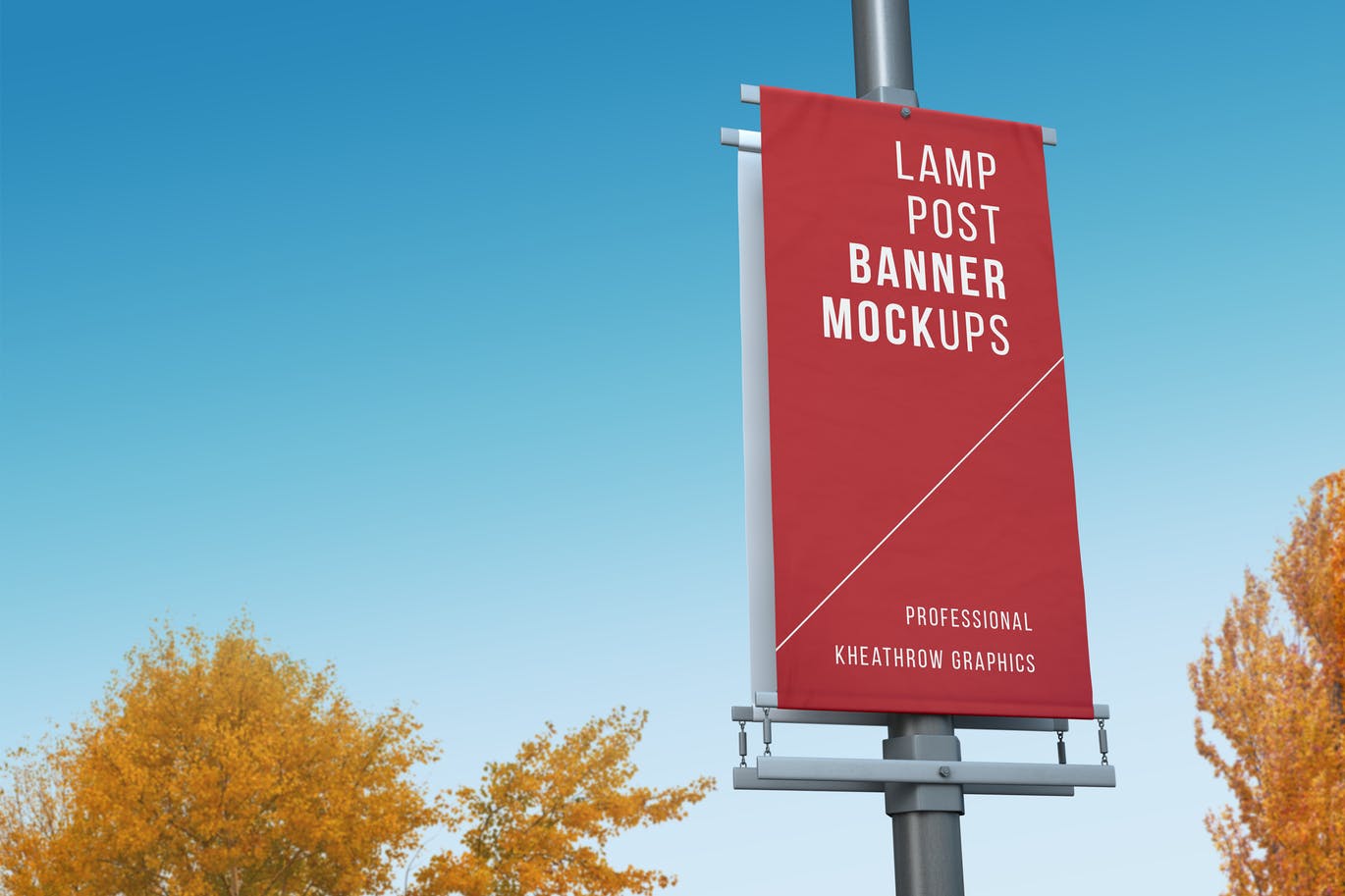 高品质的房地产路旗道旗展示模型 city-lamp-post