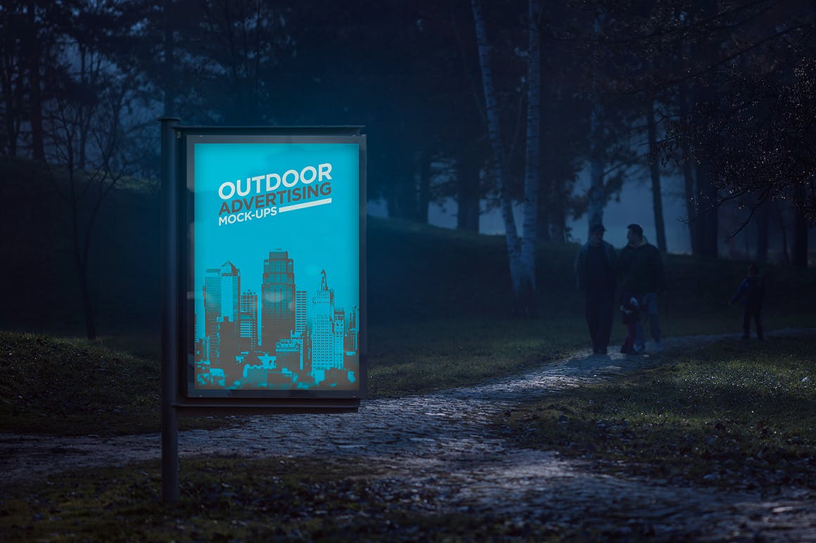 高品质户外灯箱广告海报展示模型 outdoor-adver