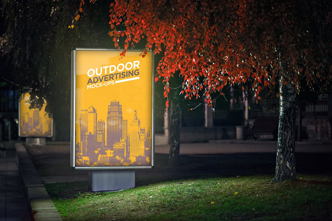 高品质户外灯箱广告海报展示模型 outdoor-adver