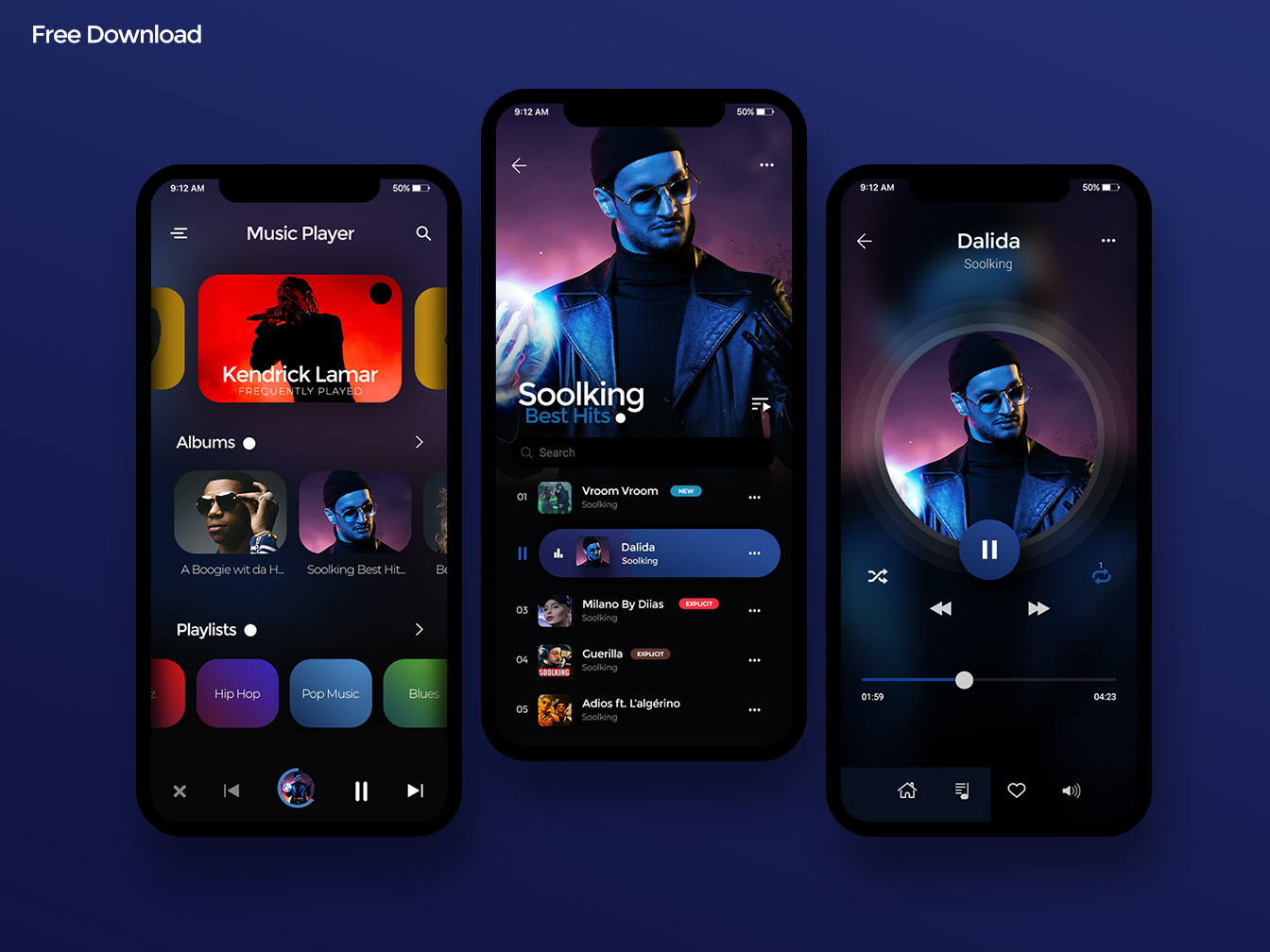 音乐播放器APP界面 Music Player UI Des