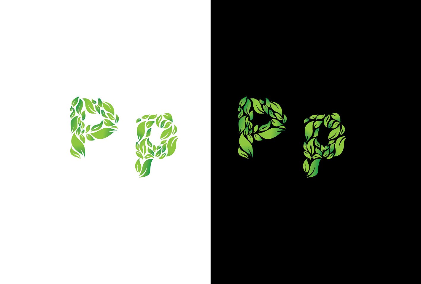 炫酷的绿色清新矢量英文字母字体素材 EcoFont #147