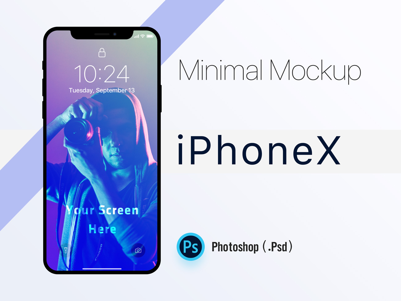 苹果X样机贴图展示模版 Minimal Iphone X M