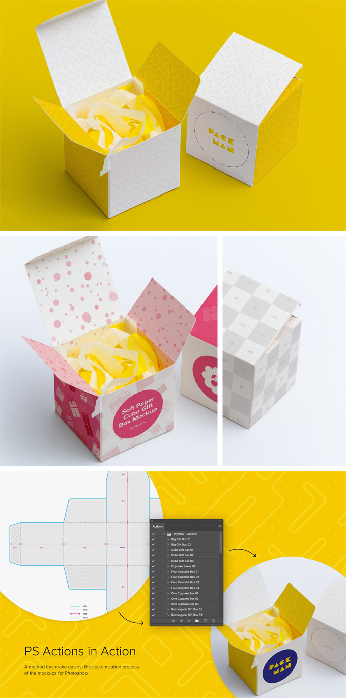 纸盒礼品盒贴图展示模版 Paper Box Mockups