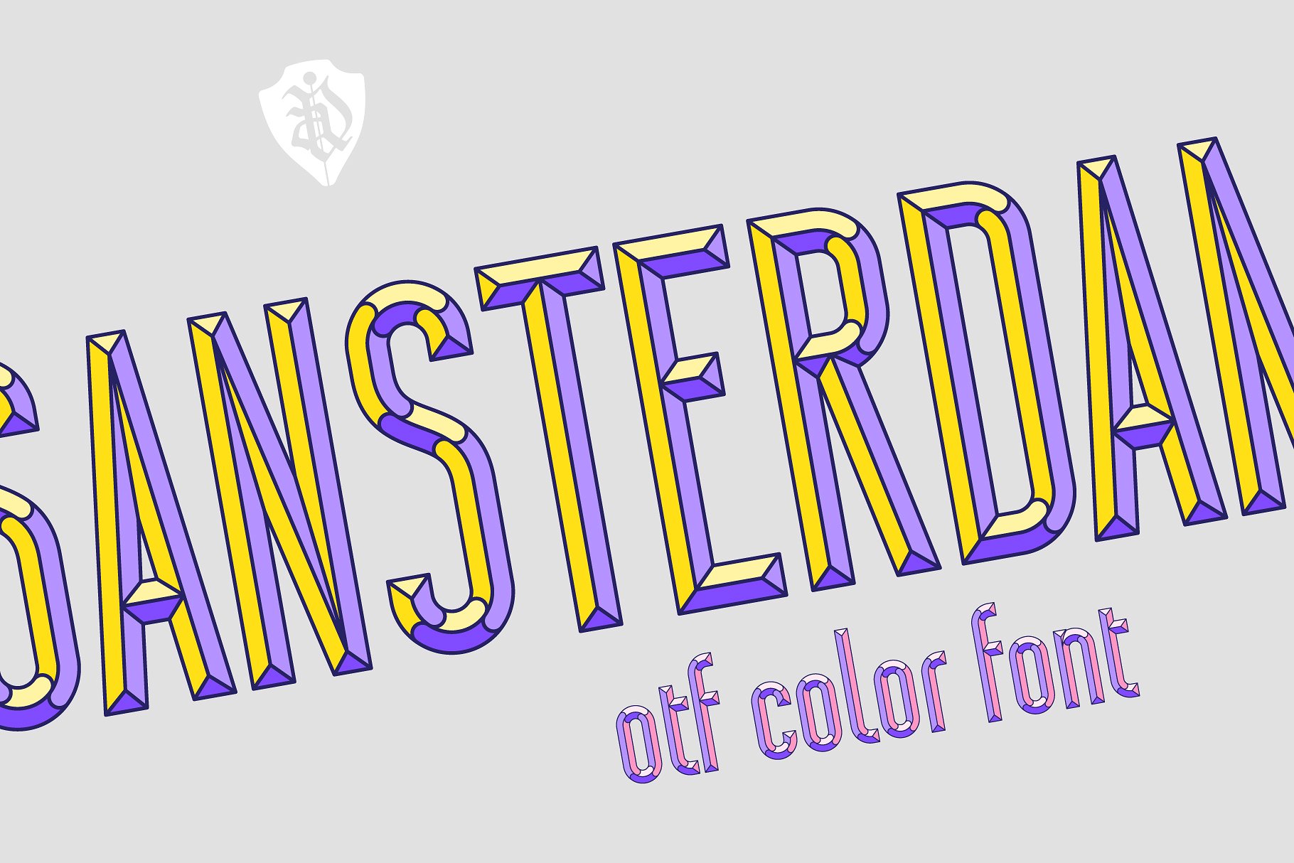 现代几何英文字体 Sansterdam Color Font