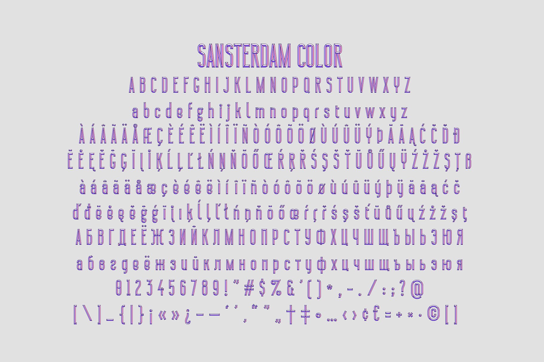现代几何英文字体 Sansterdam Color Font