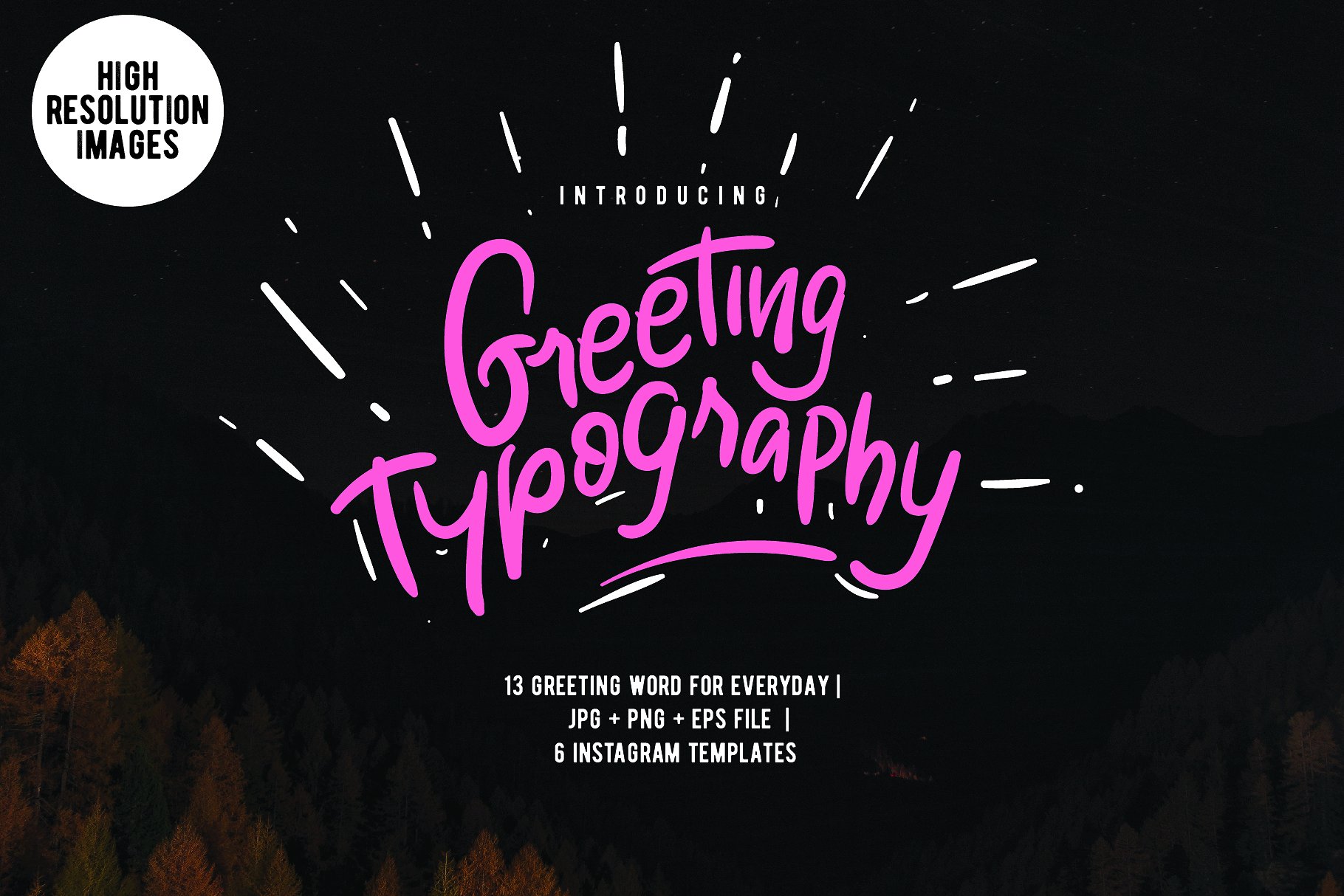 问候文字排版素材 Greeting Typography