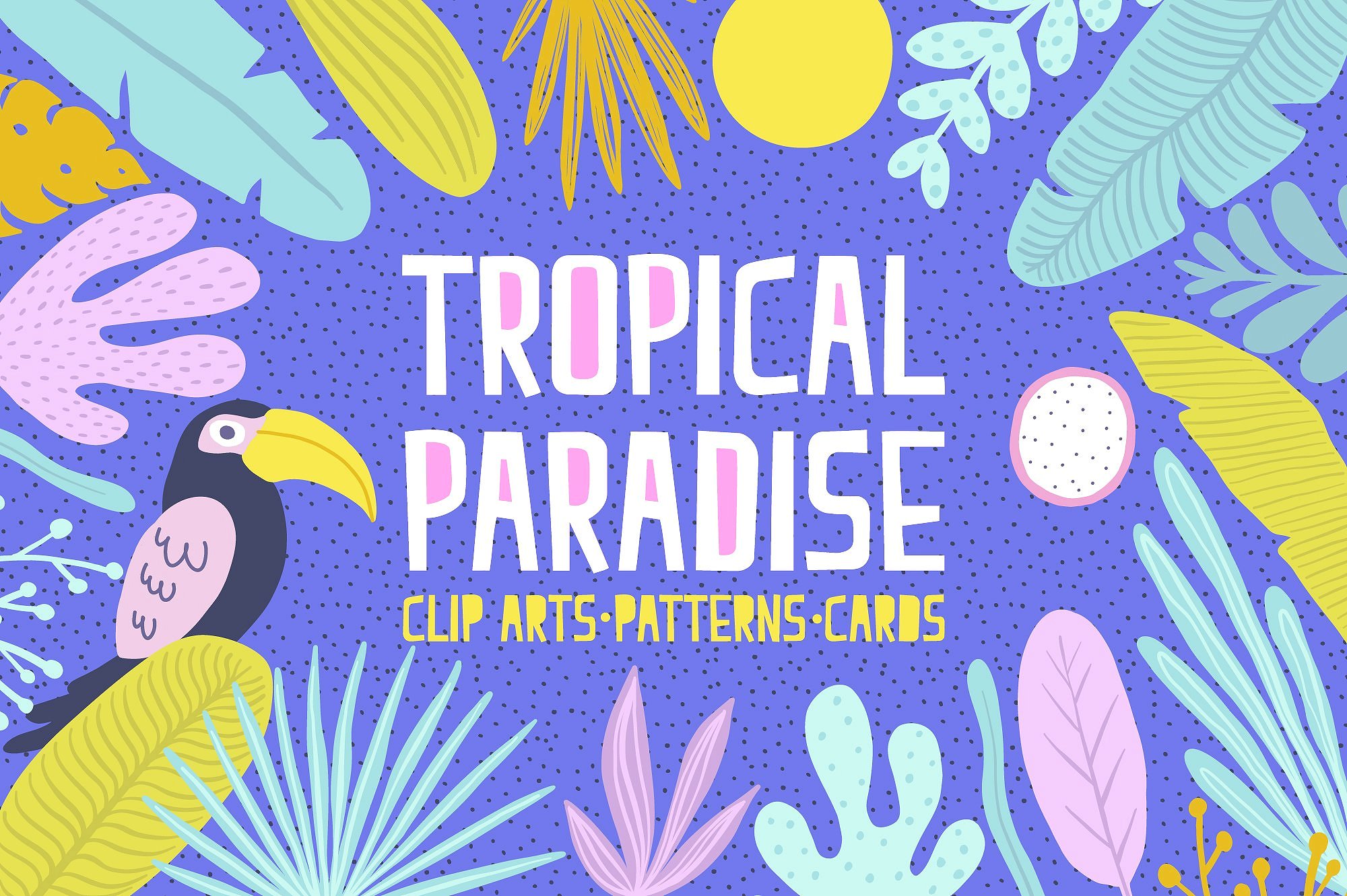 孟菲斯波普艺术热带夏日风情图案素材合辑 Tropical P