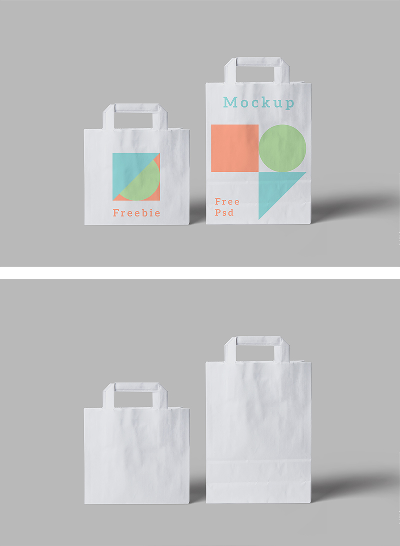 纸袋贴图展示模版 Paper Bag PSD Mockup