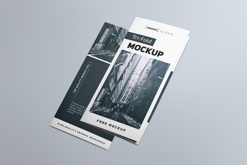 三折页传单贴图样机模版 Tri-Fold Brochure