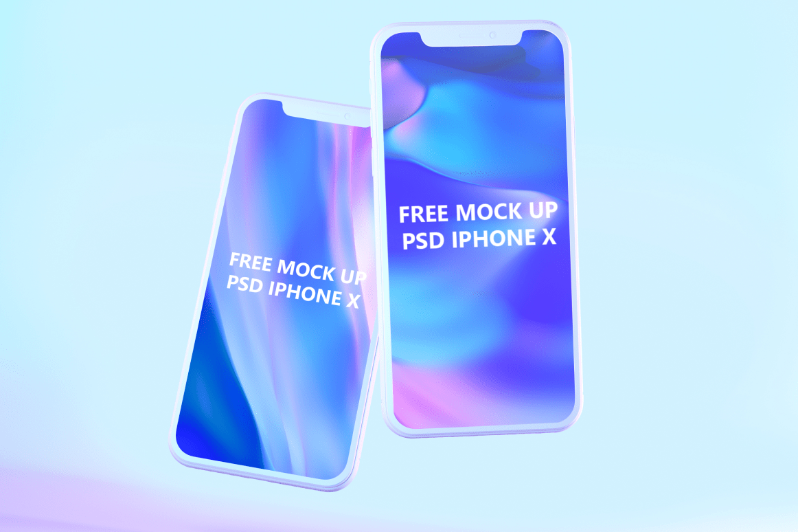 6个不同视角苹果X样机贴图素材 iPhone X PSD M