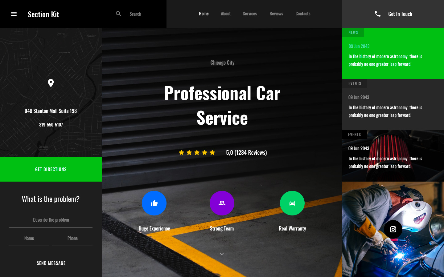 汽车服务网页UI设计模版 Car Service Websi