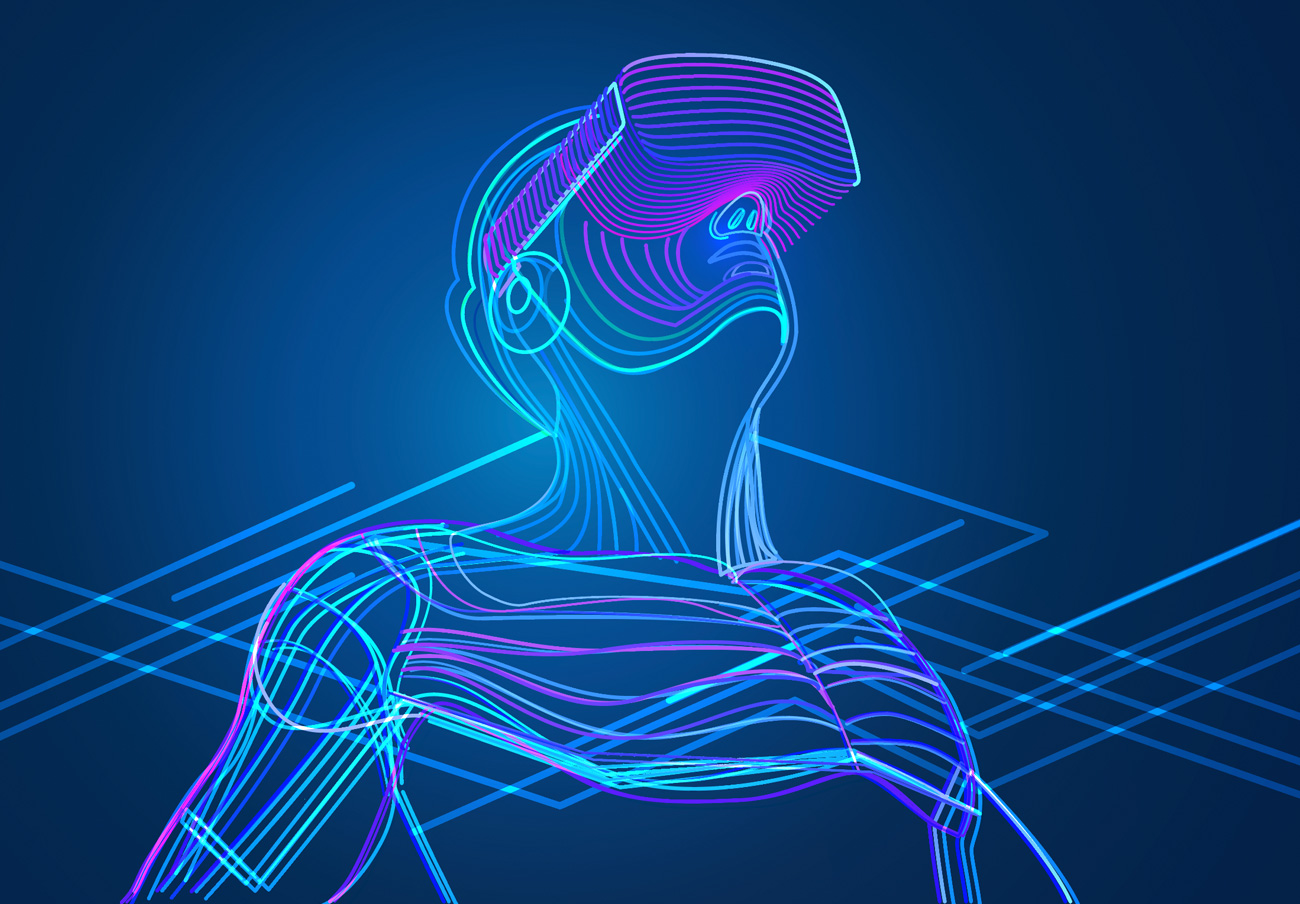 超现实未来科技感VR人工智能科技ai矢量插画