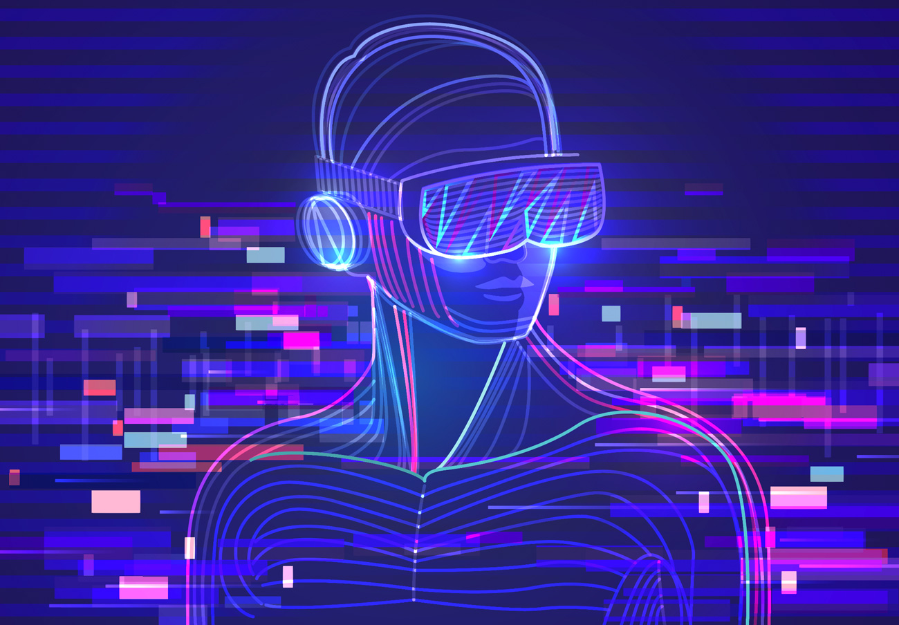 未来科技感VR人工智能科技ai矢量插画