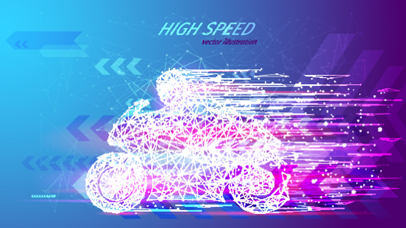 高速运动概念摩托车 星云空间概念 快速矢量线框概念设计 Hi
