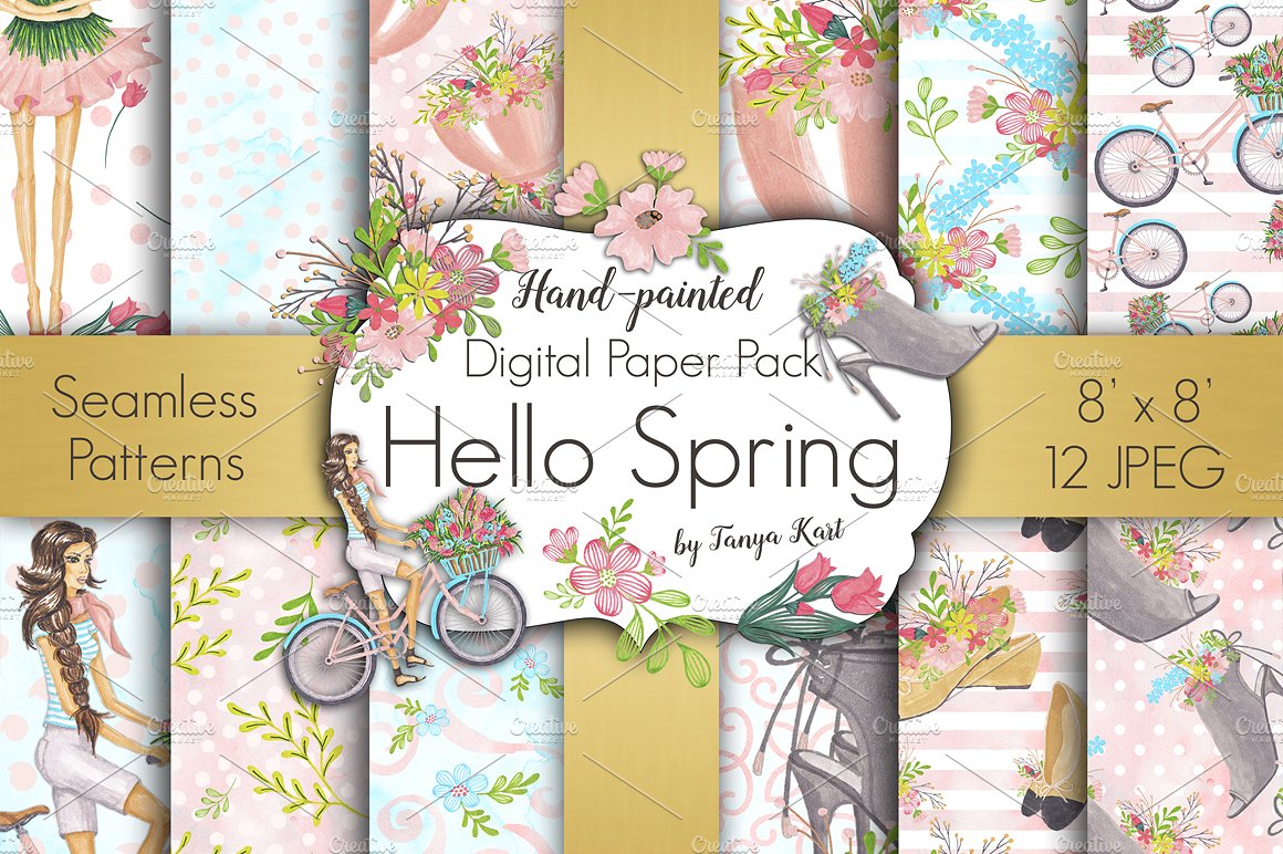 春意盎然充满春天气息的水彩手绘素材集 Spring Flo