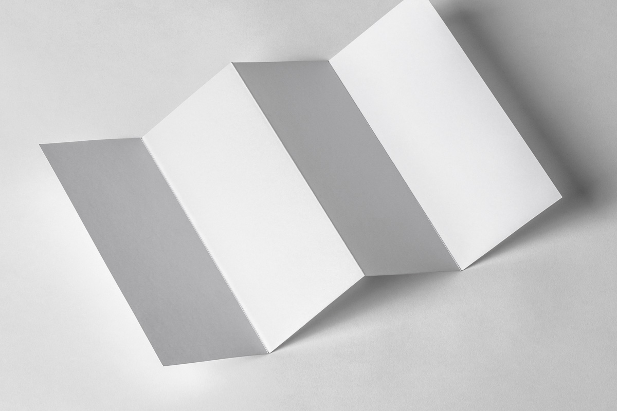 四折页传单样机贴图模版素材 4 Fold Panel Psd