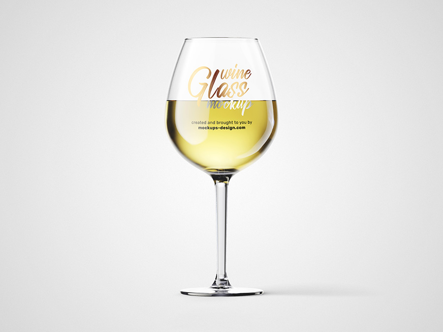 葡萄酒杯贴图样机模版 WINE GLASS MOCKUP