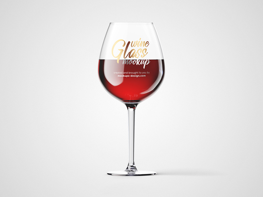 葡萄酒杯贴图样机模版 WINE GLASS MOCKUP