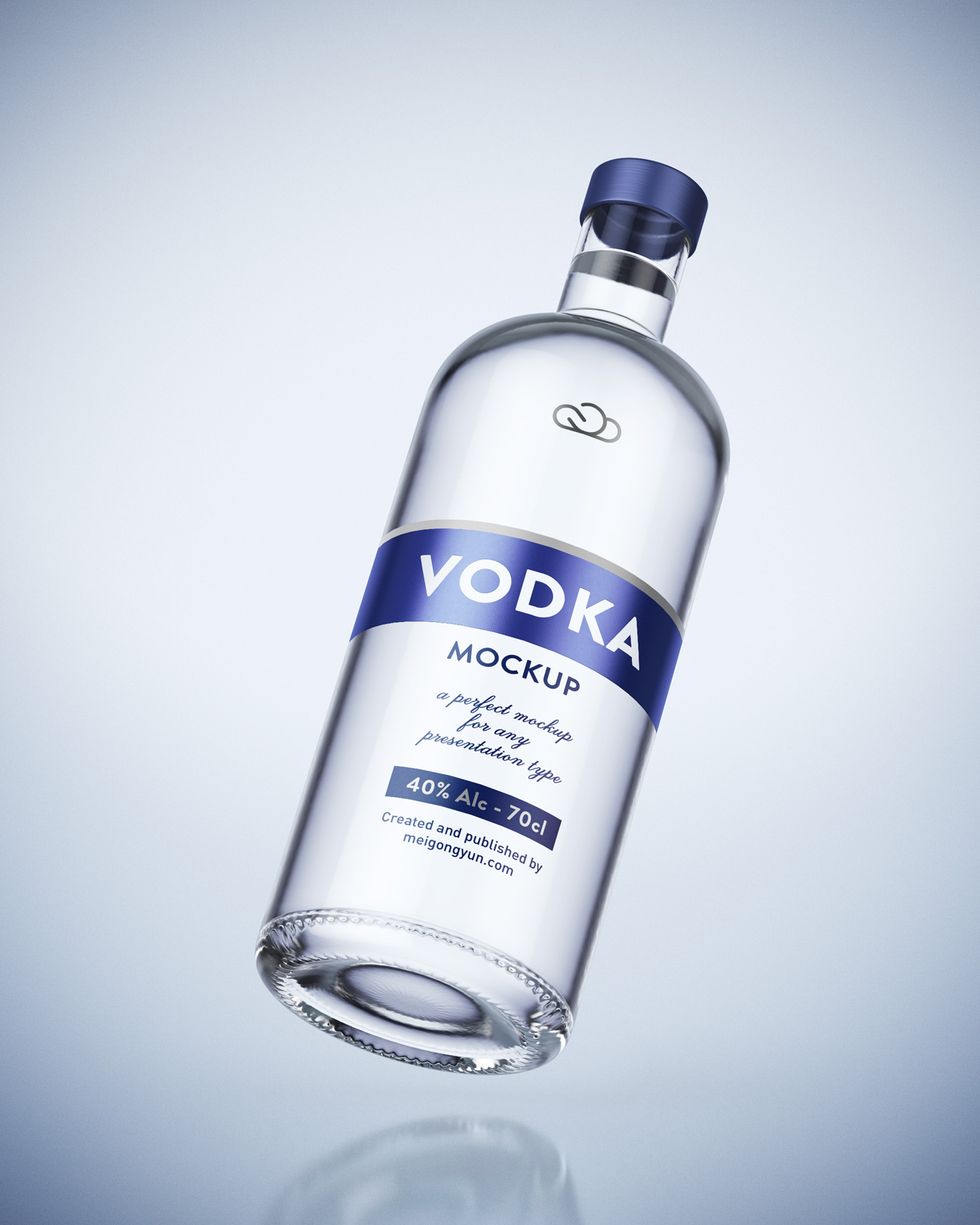 伏特加酒瓶包装设计贴图展示样机模版 Vodka bottle