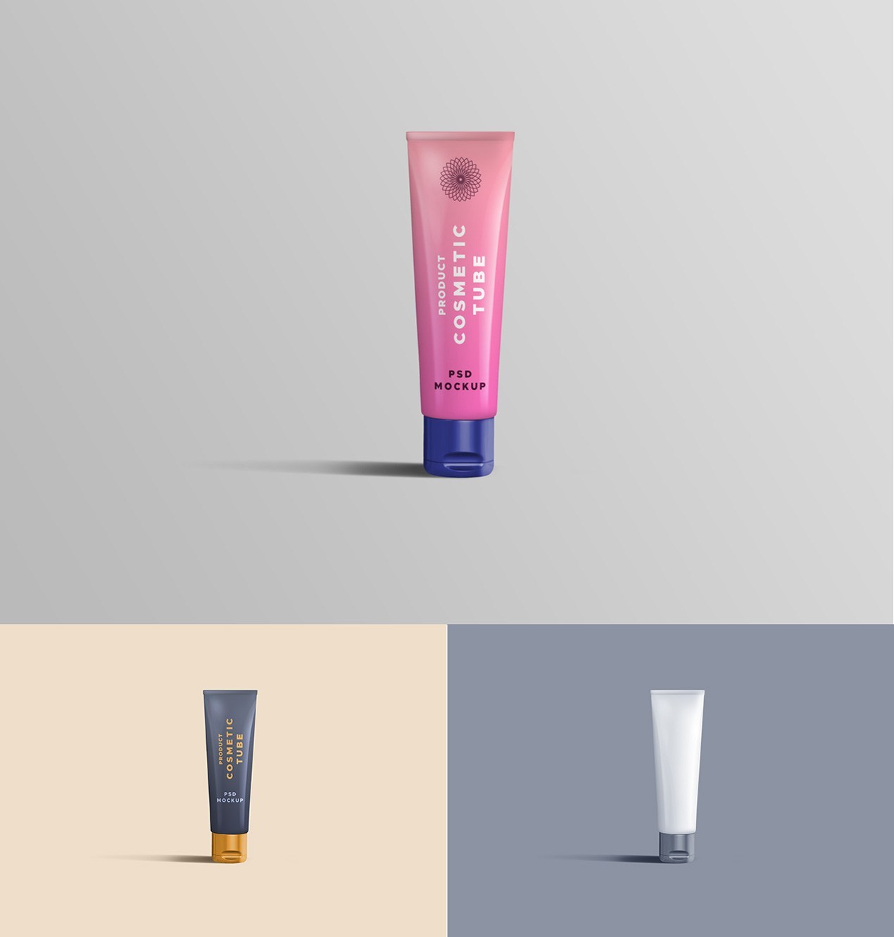 化妆品包装设计贴图展示模板 Cosmetic Tube PS