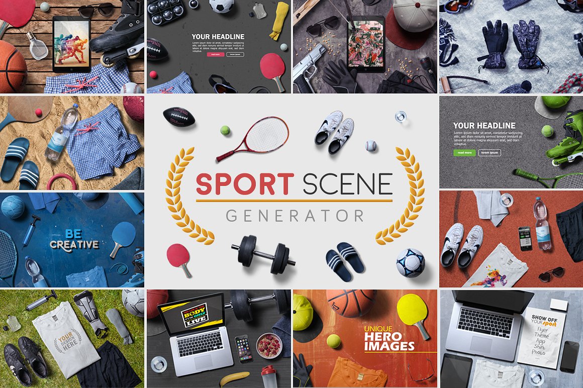体育运动主题场景设计模板合集 Sport Scene Gen