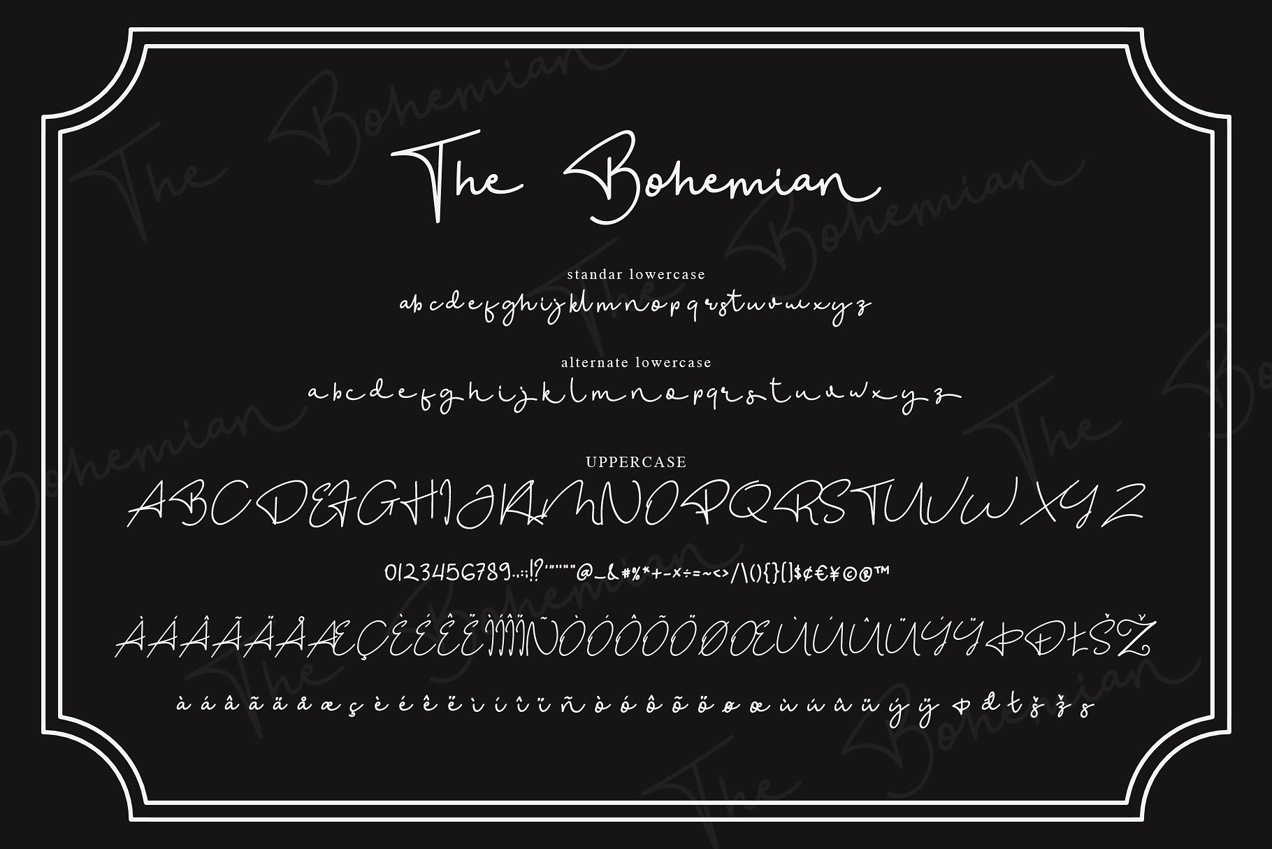 优雅的波西米亚签名手写英文字体 The Bohemian -