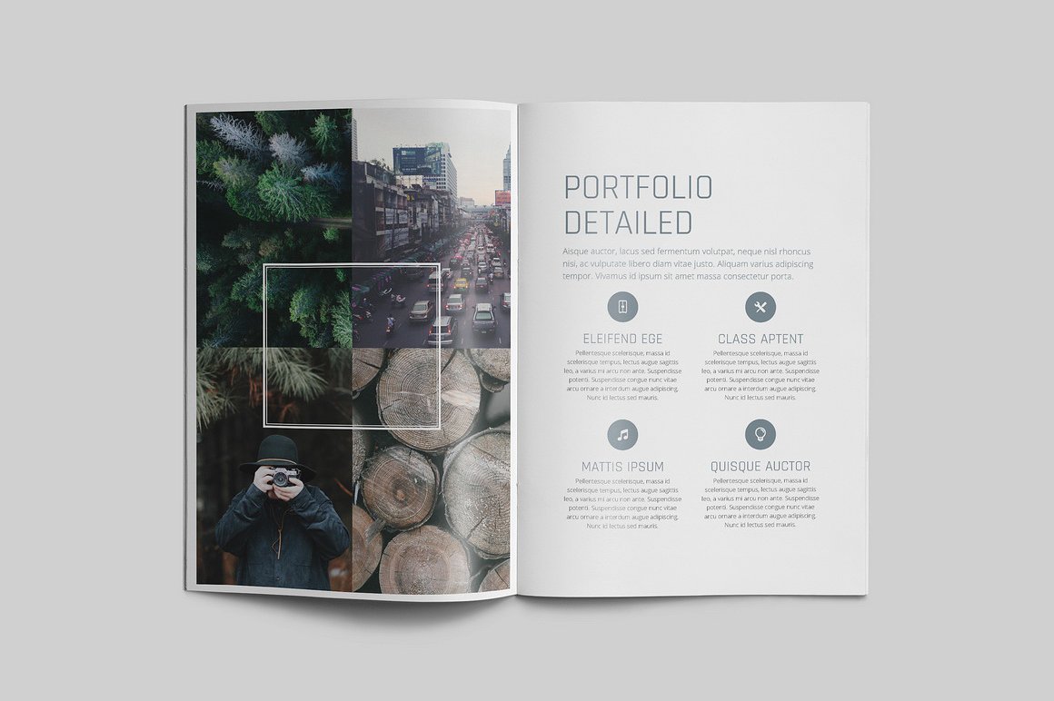 极简风格画册设计模板Portfolio Magazine