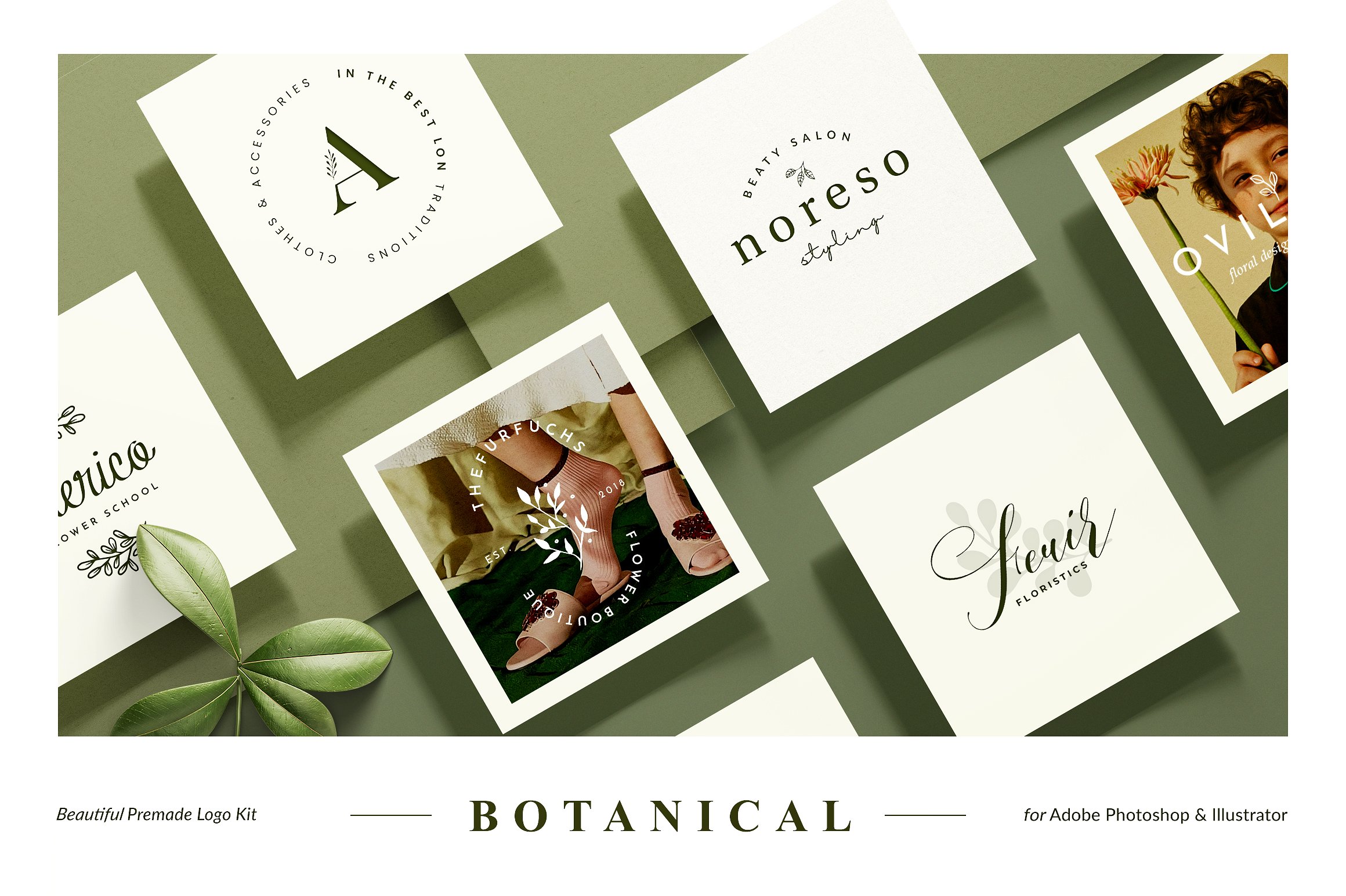 女性品牌植物花卉元素LOGO合集包 Botanical Lo