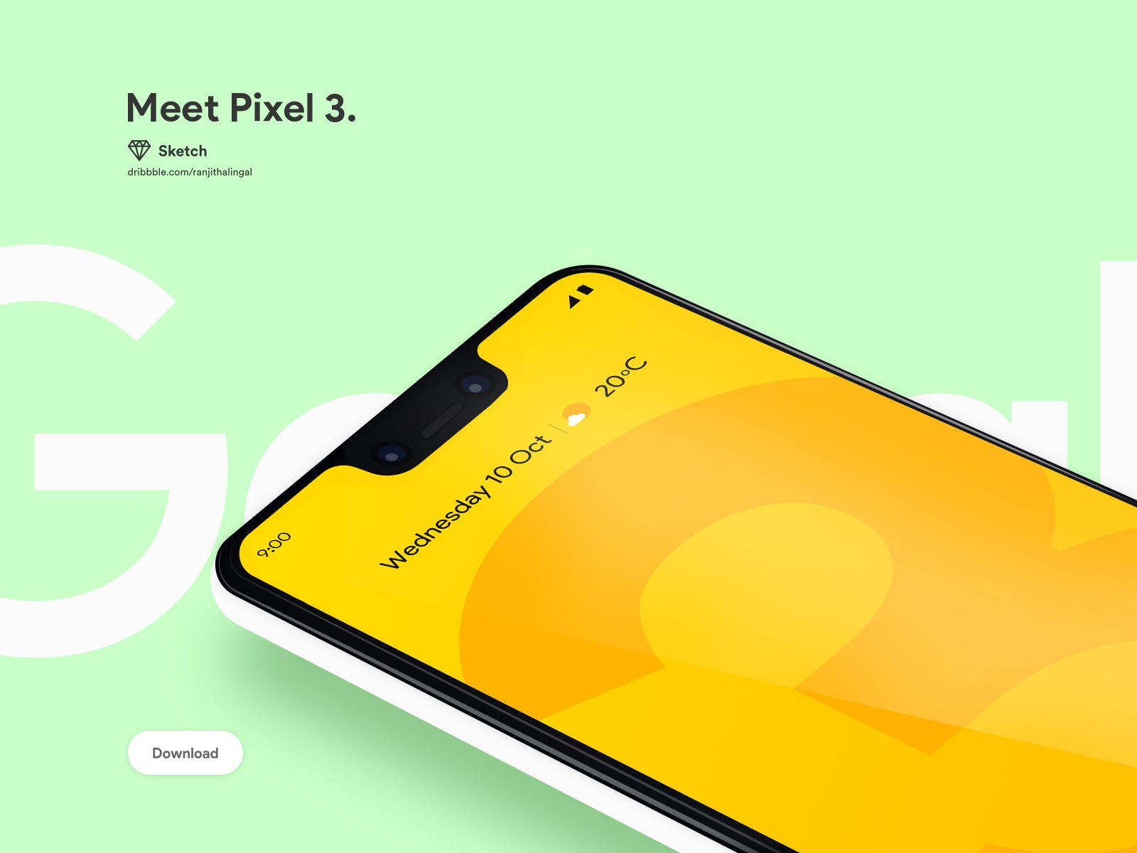 谷歌手机样机贴图模板 Pixel 3 XL mockups