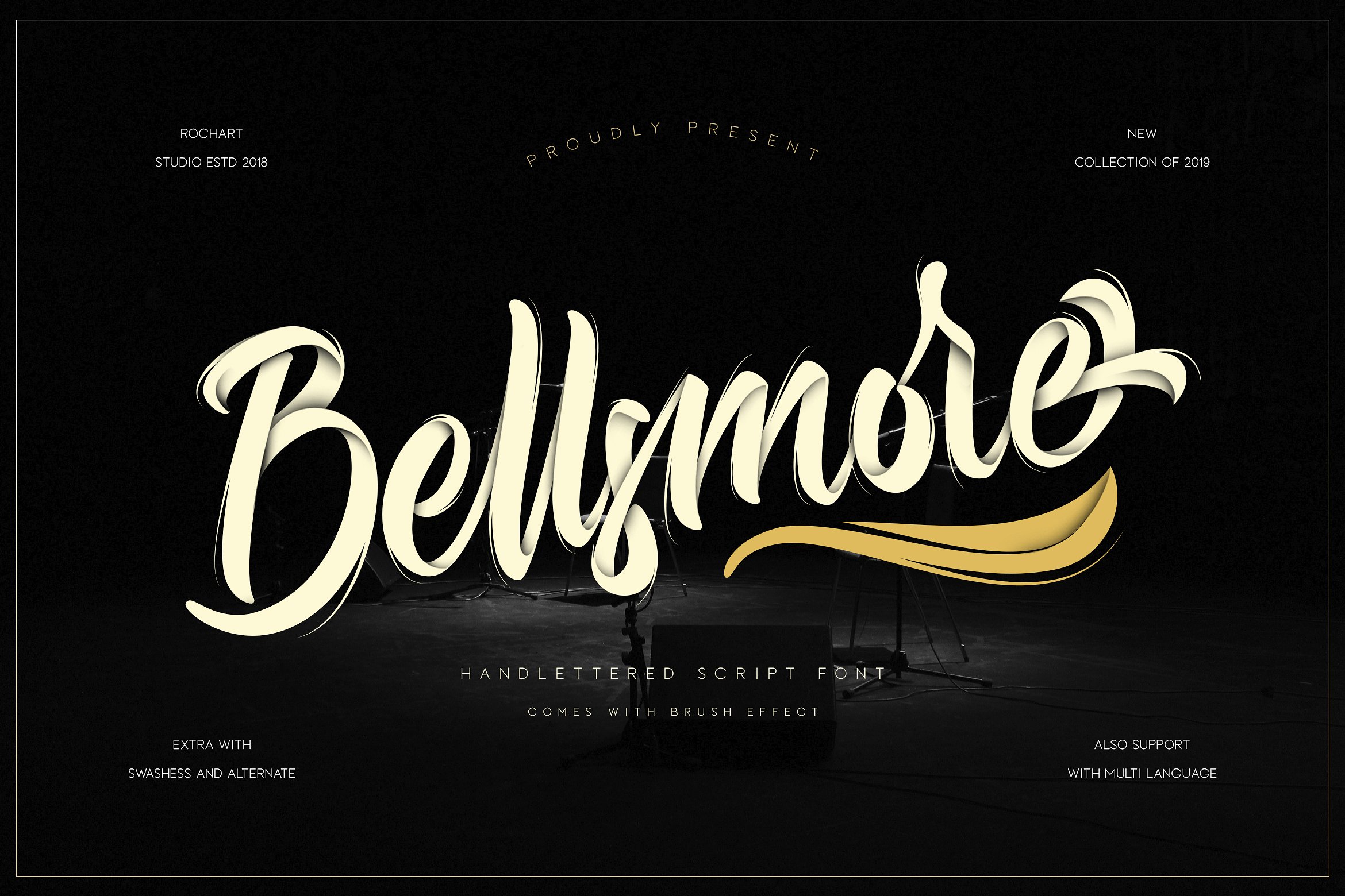 优雅的手写笔刷英文字体 Bellsmore Brush Sc