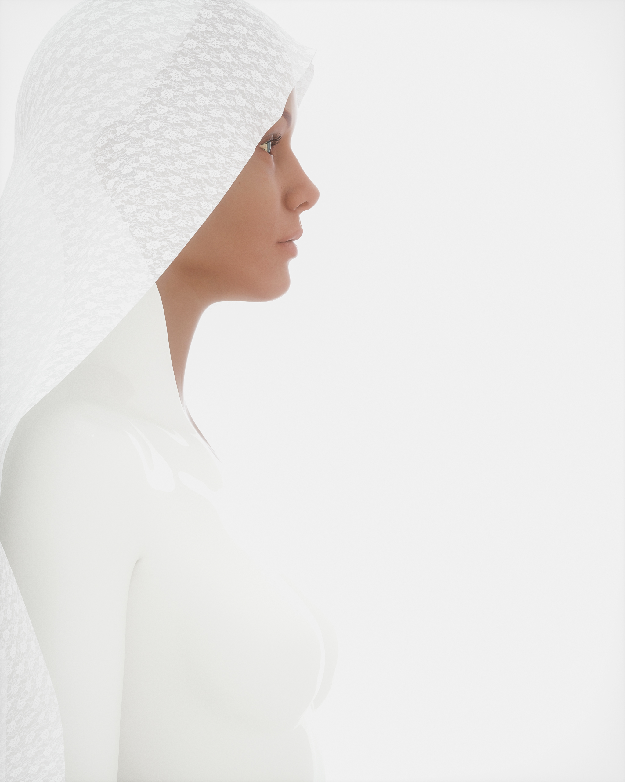 [19-07-17] - IMD戴着白纱头巾的女人C4D动画