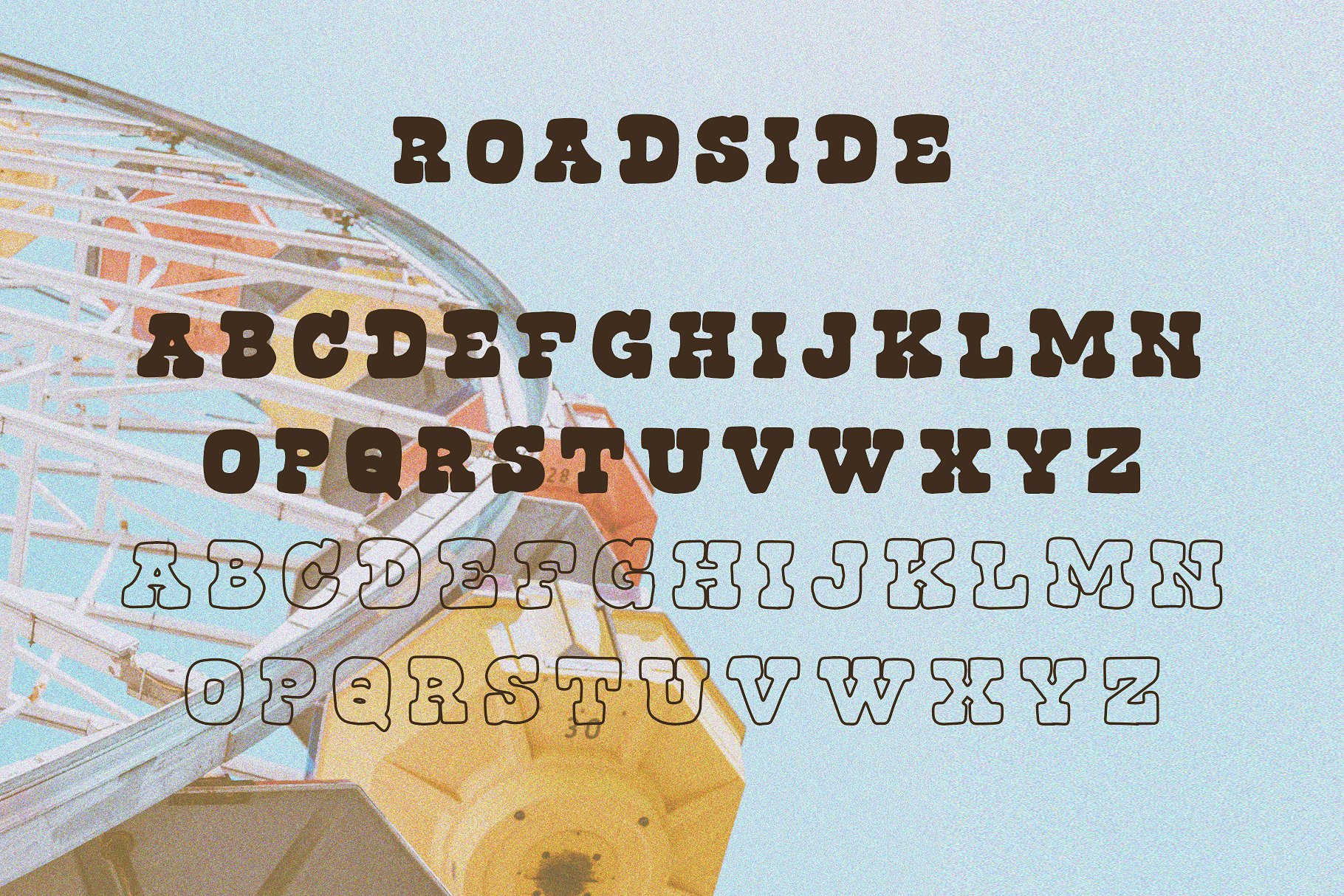 美丽且怀旧复古风的粗衬线英文字体 Roadside | Vi