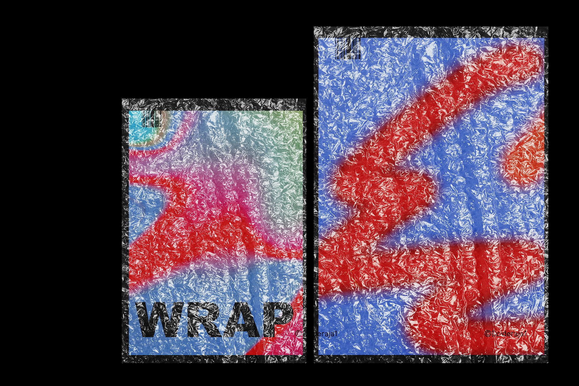 气泡包装袋效果贴图展示样机模板 WRAP - 1 Bubbl