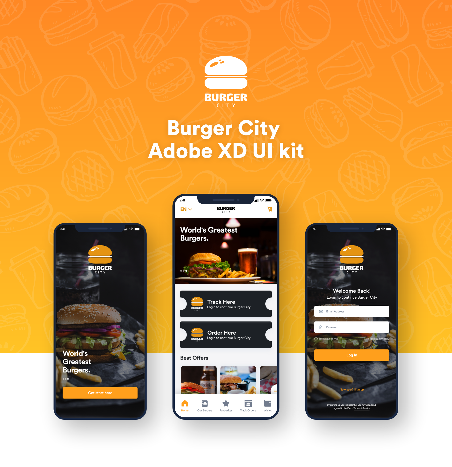 汉堡移动APP界面设计 Burger City | Adob