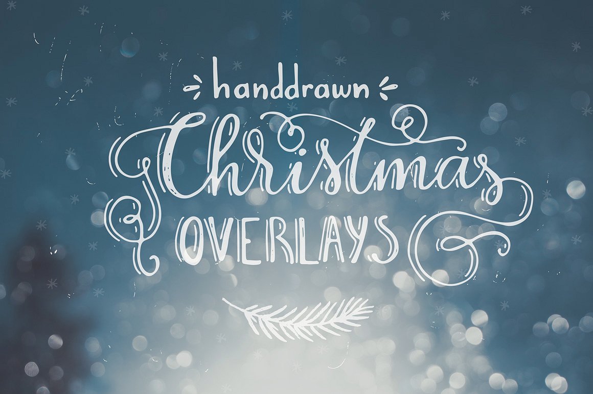 圣诞贺卡和邀请函DIY装饰素材包Handdrawn Chri