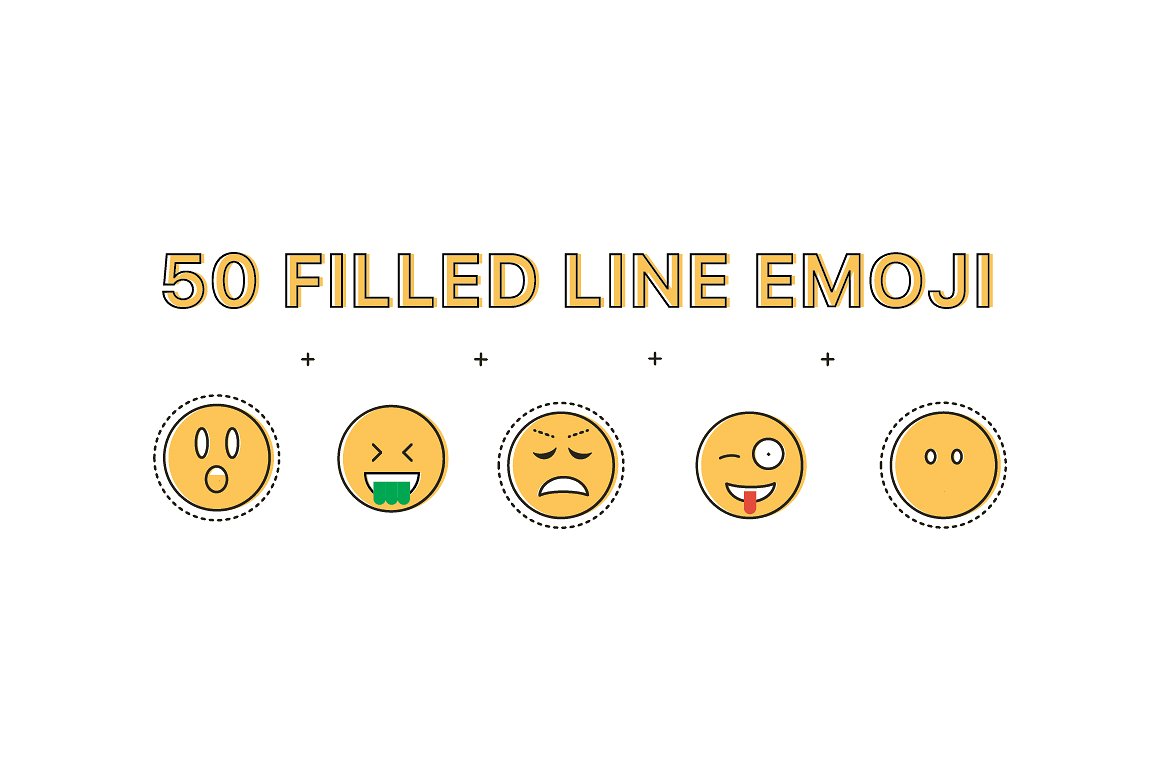 150款线稿表情符号图标合集包 Line emoji #15